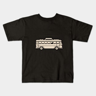 Line art of a vintage bus Kids T-Shirt
